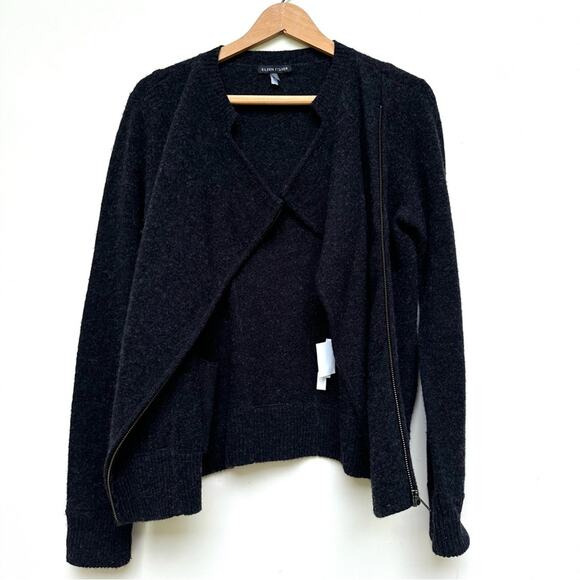 Eileen Fisher Dark Grey Moto Wool Jacket Small - Picture 7 of 10